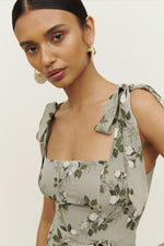 Spring Floral Sleeveless Midi Dress