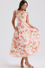 Dainty Floral Slip Midi Sundress