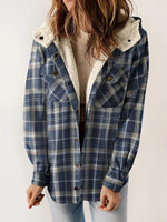 Plaid Pattern Thermal Lining Hooded Jacket