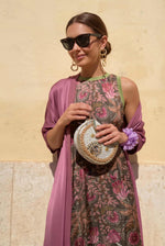Retro Floral Sleeveless Midi Dress