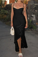 Glam Ruffled Front Ruched Gown