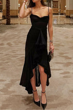 Glam Ruffled Front Ruched Gown