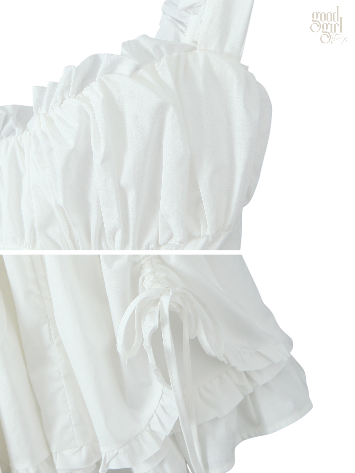 White Sleeveless Layered Mini Dress