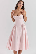 Elegant Pleated Waist Corset Sundress