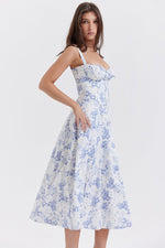 Solid Bustier Slip Midi Sundress