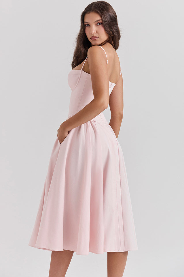Elegant Pleated Waist Corset Sundress