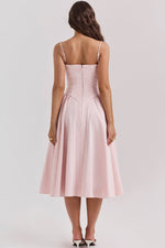 Elegant Pleated Waist Corset Sundress