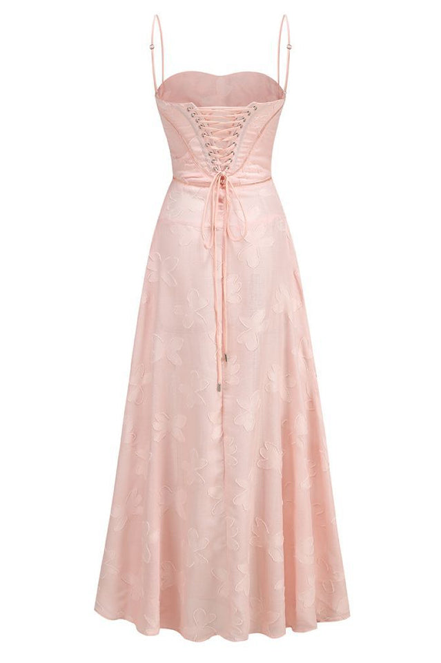 Vintage Floral Textured Slip Maxi Dress