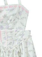 White Floral Halter Mini Dress