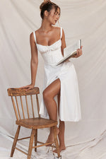 Solid Bustier Slip Midi Sundress