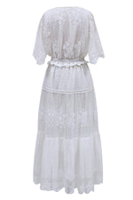 Sweet White Crochet Lace Maxi Dress