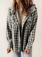 Plaid Pattern Thermal Lining Hooded Jacket