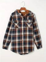 Plaid Pattern Thermal Lining Hooded Jacket
