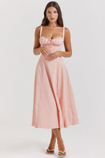 Solid Bustier Slip Midi Sundress