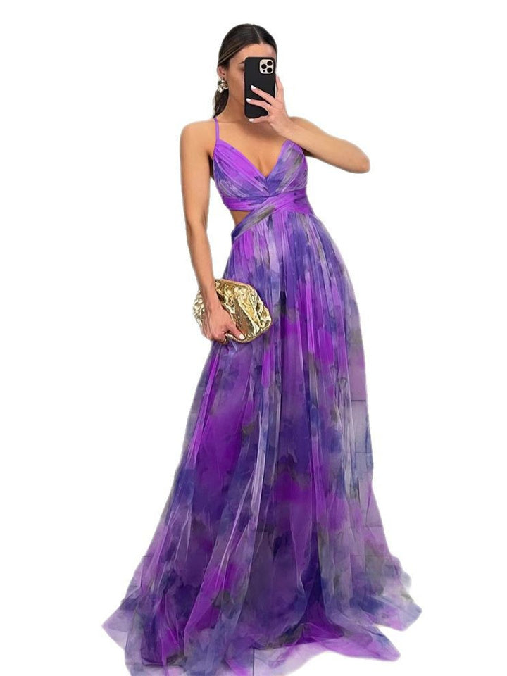 Multicolor Floral Spaghetti Strap Maxi Dress