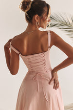 Solid Bustier Slip Midi Sundress
