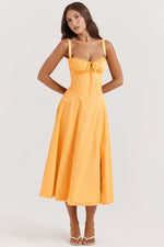 Solid Bustier Slip Midi Sundress