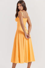 Solid Bustier Slip Midi Sundress
