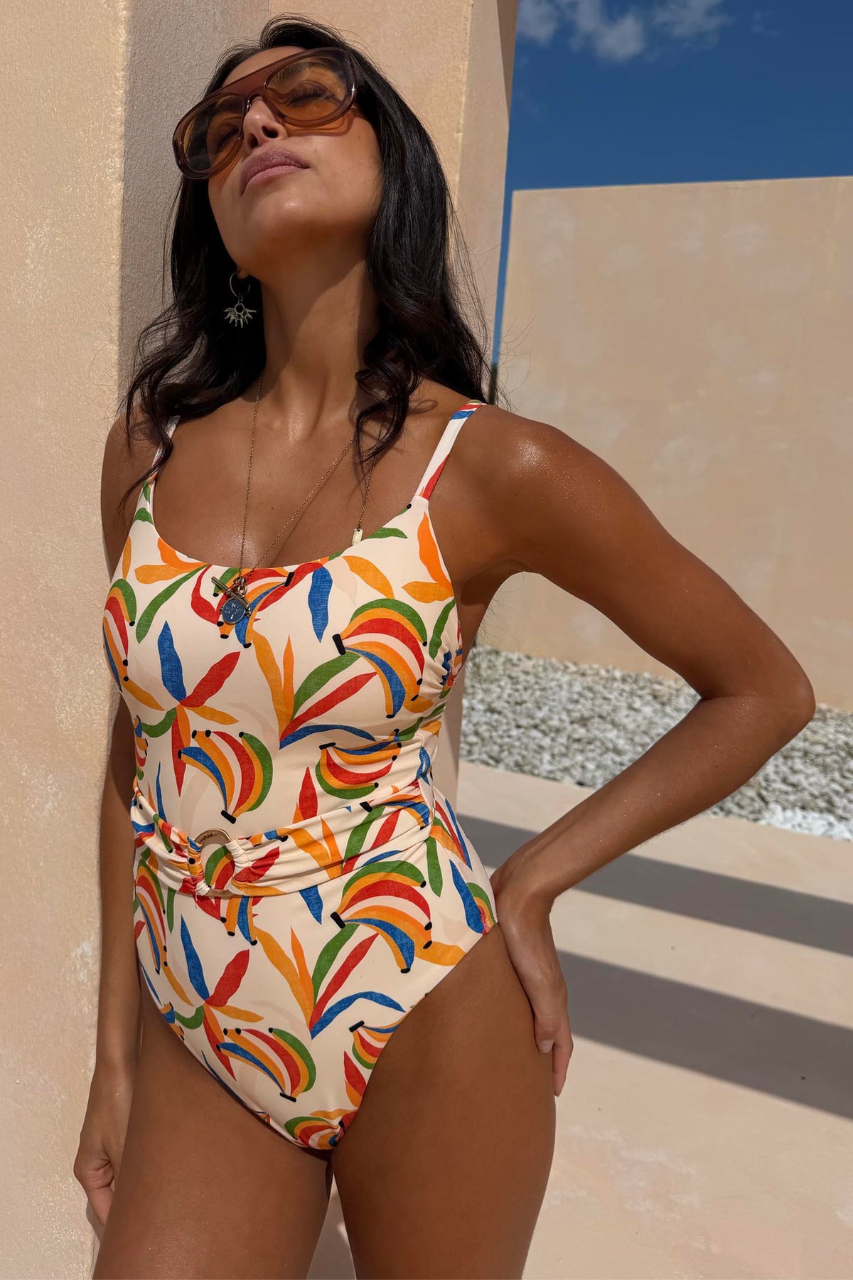 Colorful Banana Print One-Piece Swimsuit