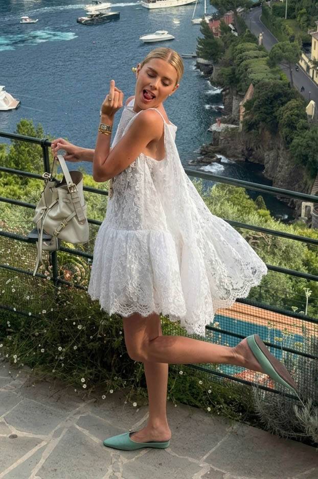 White Crochet Lace Mini Dress
