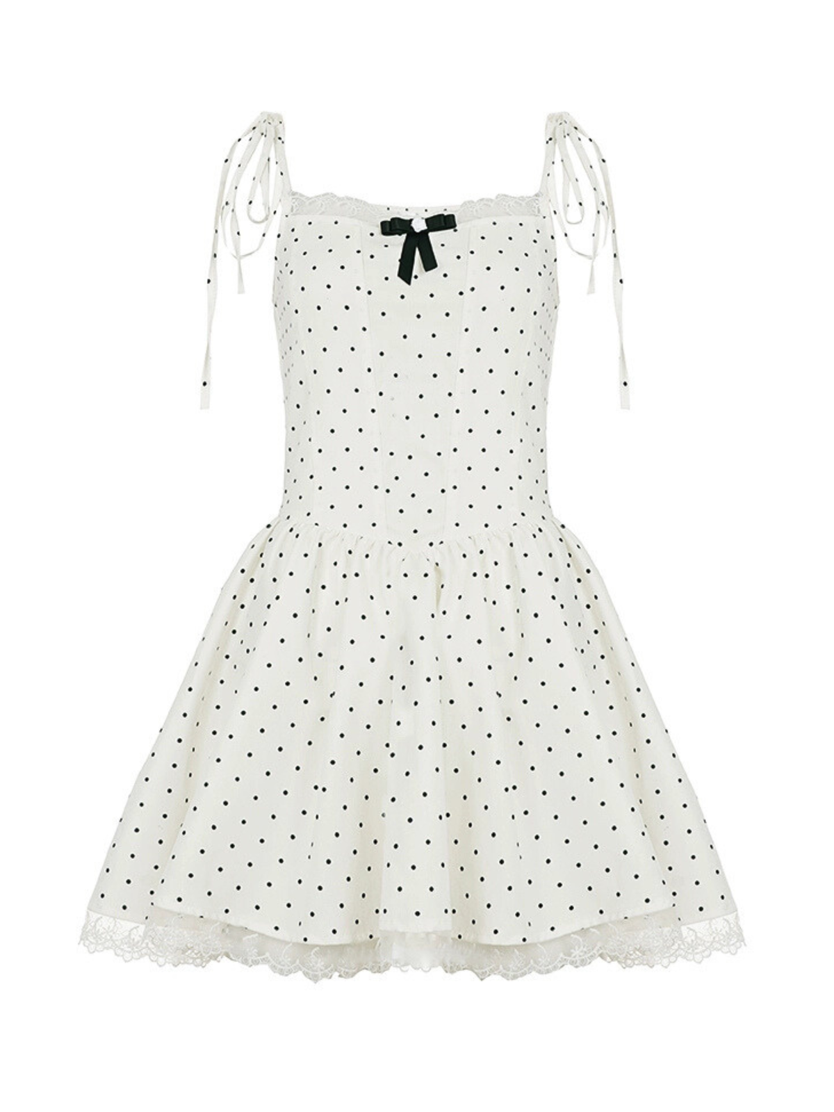 White Polka Dot Mini Dress