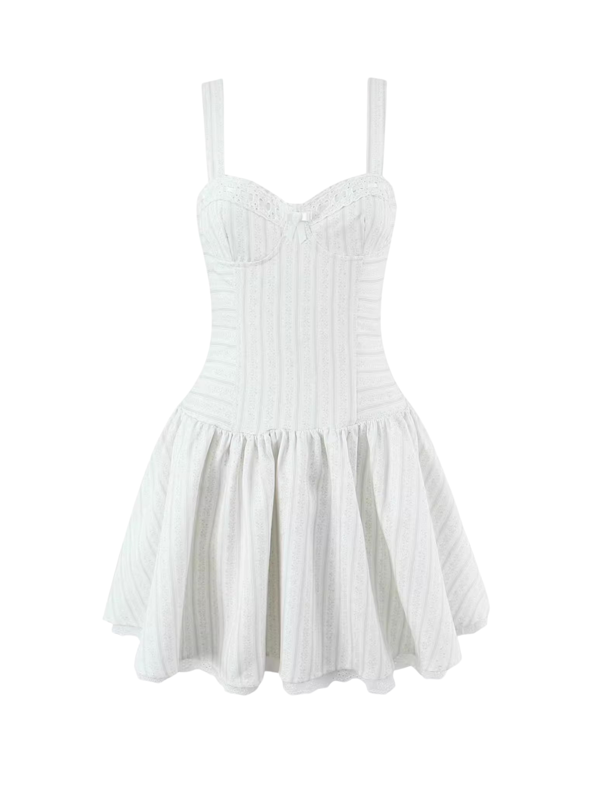 Beige Corset Pleated Mini Dress
