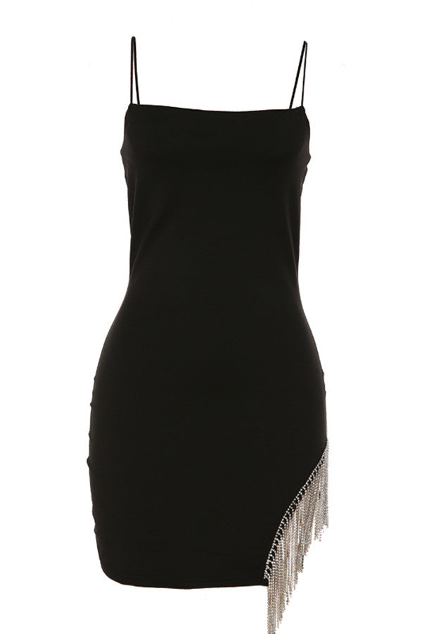 Chic Tassel Trim Bodycon Dress