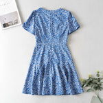 Chic Floral V Neck Mini Dress