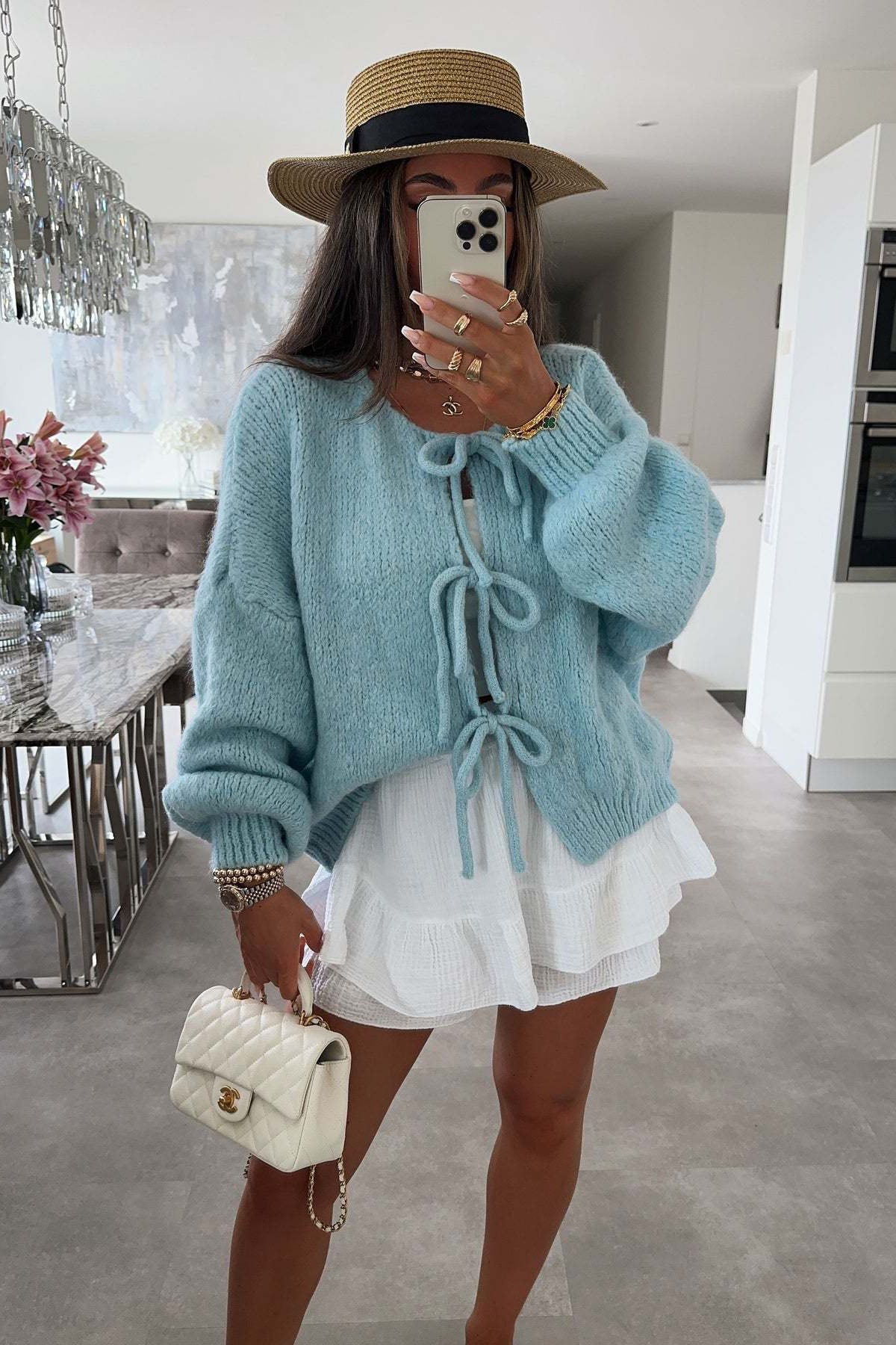 Cute Front Bow-tie Knit Cardigan