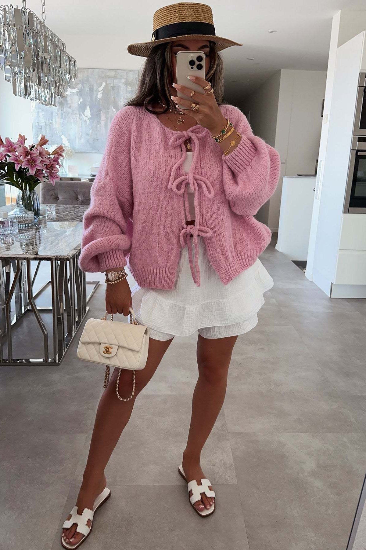 Cute Front Bow-tie Knit Cardigan