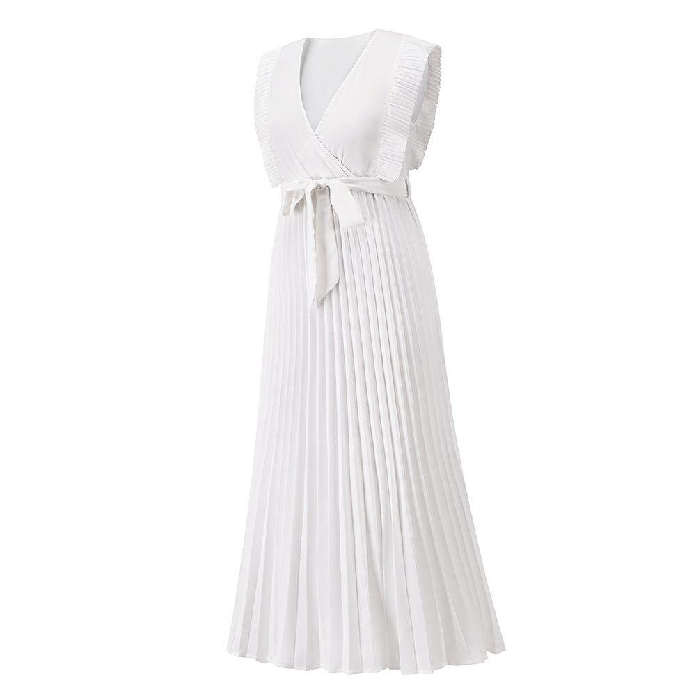 Sweet Ruffle Sleeve Chiffon Midi Dress