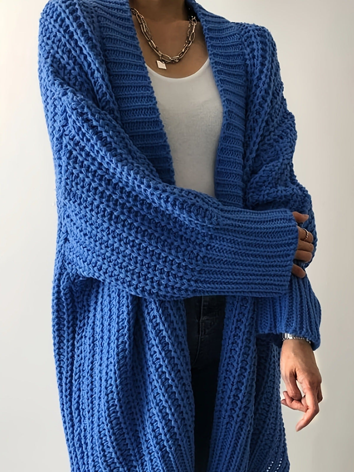 Chunky Ribbed Knit Long Cardigan