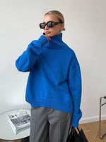 Solid Ribbed Edge Knit Pullover Sweater