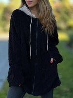 Vintage Hooded Zip-Up Fur Coat