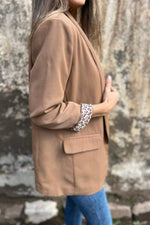 Chic Leopard Print Lined blazer