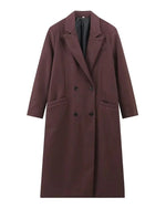 Chic Double-Breasted Long Trench Coat