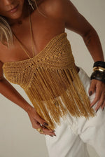 Crochet Tassle Halter Neck Top
