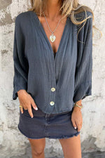 Slouchy Buttoned Linen Shirt