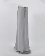 Gray Withdraw Satin Maxi Skirt