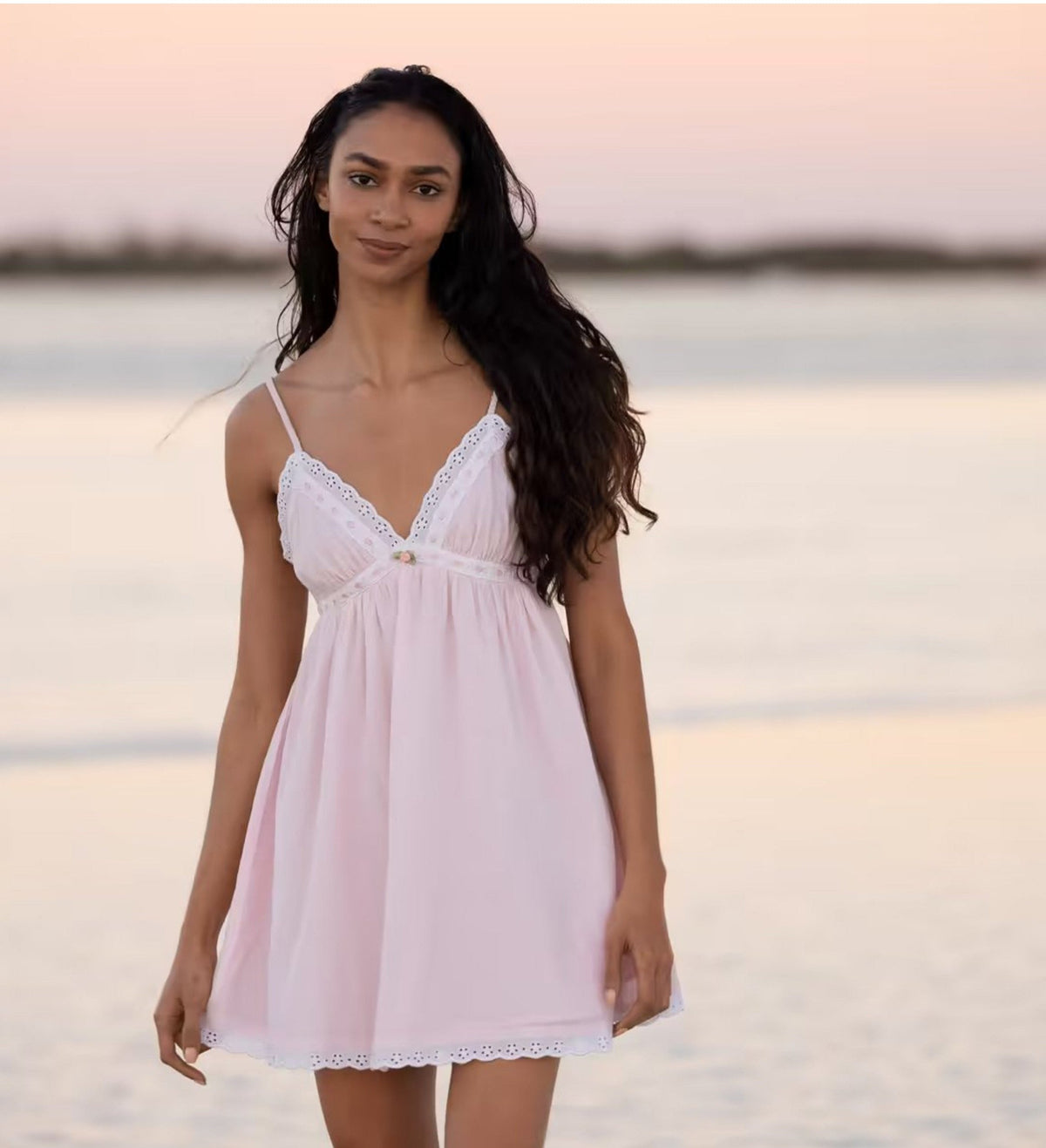 Baby Pink Slip Mini Dress