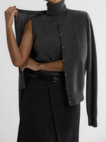 Turtleneck Knit Sleeveless Sweater Top