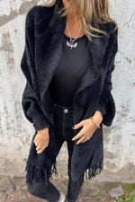 Soft Solid Knitted Tassel Shawl