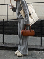 Long Sleeves Buttoned Jacket and Pants Knit Two Piece Set