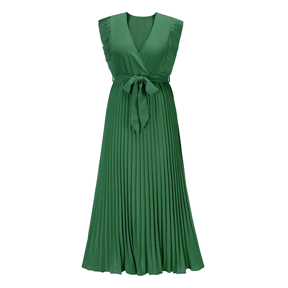 Sweet Ruffle Sleeve Chiffon Midi Dress