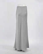 Gray Withdraw Satin Maxi Skirt