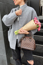 Heather Gray Oversized Wool Coat