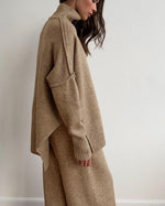 Slouchy Batwing Knit Sweater and Pants Two-Piece Suit