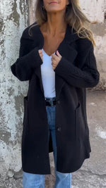 Thermal Cable-Knit Sleeves Long coat