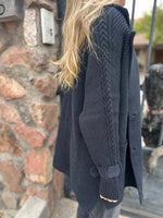 Casual Cable-Knit Sleeves Cardigan Knitted Jacket