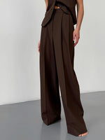 Grey Loose Wide-Leg Pants